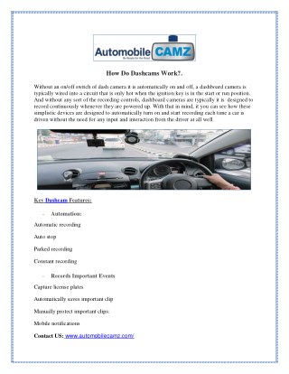How Do Dashcams Work?.