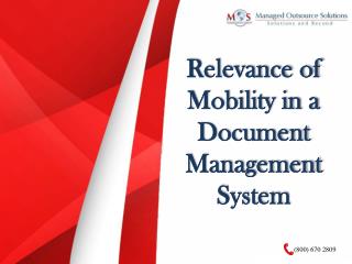 Relevance of Mobility in a Document Management System