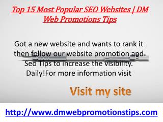 Top 10 SEO Sites | DM Web Promotions Tips
