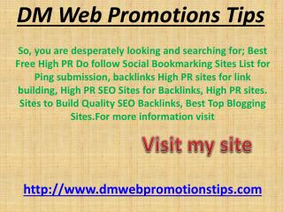 DM Web Promotions Tips