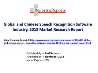 Global Speech Recognition Software industry Top Players Market Share Analysis 2018