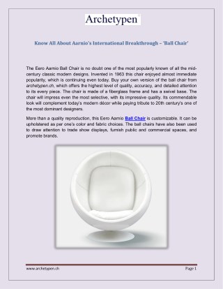Know All About Aarnio's International Breakthrough – ‘Ball Chair’