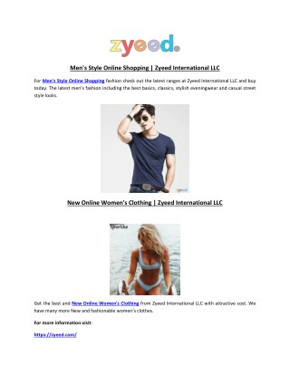 Men's Style Online Shopping | Zyeed International LLC