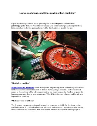 How casino bonus conditions guides online gambling
