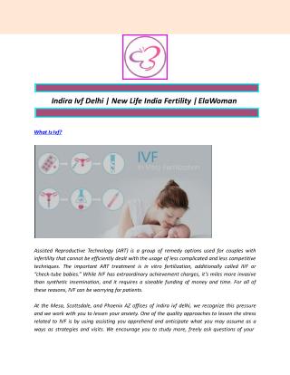 Indira Ivf Delhi | New Life India Fertility | ElaWoman