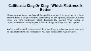 California King Or King : Which Mattress Is Better