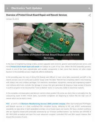 Overview of Printed Circuit Board Repair and Rework Services