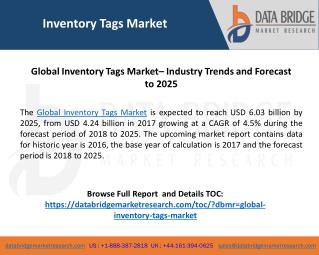 Global Inventory Tags Market– Industry Trends and Forecast to 2025