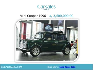 Mini Cooper 1996 රු 2,500,000.00 - Carsales Lanka