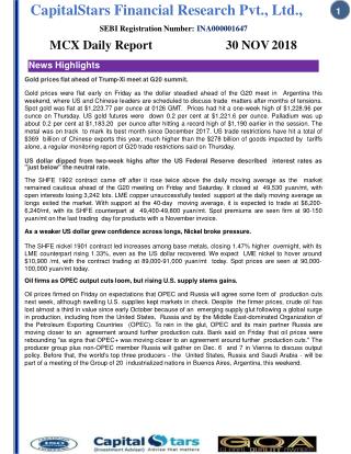 Mcx daily report 30 nov