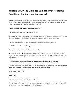 What Is SIBO? The Ultimate Guide to Understanding Small Intestine Bacterial Overgrowth