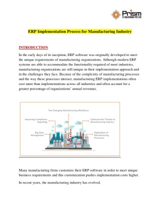 Get Best ERP Software for Manufacturing Industry in Pune|PrismT