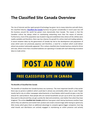 The Classified Site Canada Overview