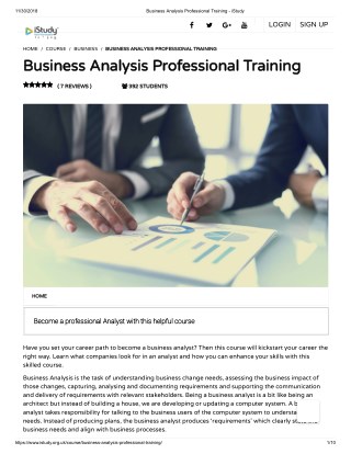 Business Analysis Professional Training
