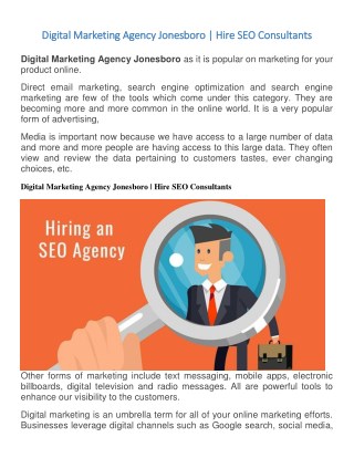 Digital Marketing Agency Jonesboro | Hire SEO Consultants