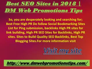 Best SEO Sites in 2018 | DM Web Promotions Tips