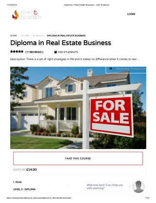 Diploma in Real Estate Business - John Academy