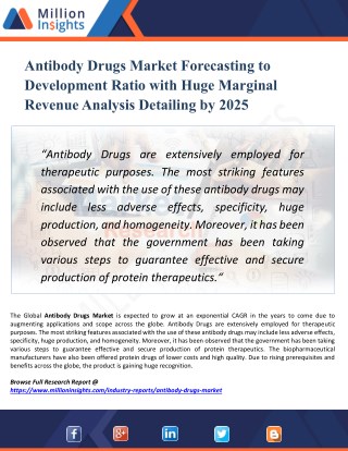 Antibody Drugs Market Outlook, Application Potential, Price Trend, Competitive Market Share & Forecast, 2025