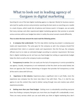 Leading agency of Gurgaon in digital marketing