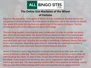 The Online Slot Machines of the Wheel of Fortune