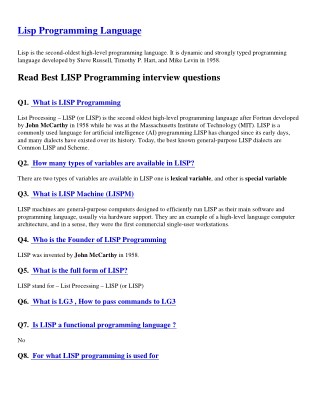 Lisp Programming Language-PDF