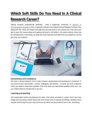 Which Soft Skills Do You Need In A Clinical Research Career? -ACRI