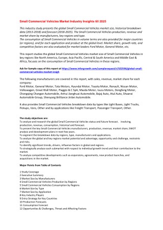 Small Commercial Vehicles Market Industry Insights till 2025