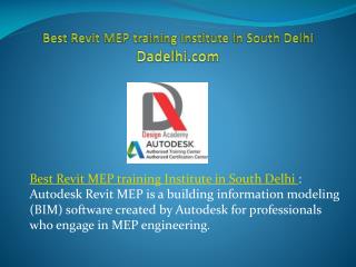Best Revit MEP training Institute in South Delhi