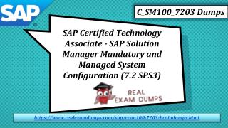 Valid And Updated C_SM100_7203 Exam Certifications Dumps Questions - Realexamdumps.com