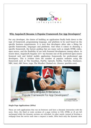 Why AngularJS Became A Popular Framework For App Developers?