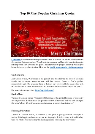 Top 10 Most Popular Christmas Quotes