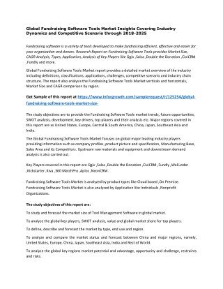 Global Fundraising Software Tools Market Insights Covering Industry Dynamics and Competitive Scenario through 2018-2025