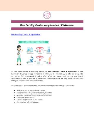 Best Fertility Center in Hyderabad | ElaWoman