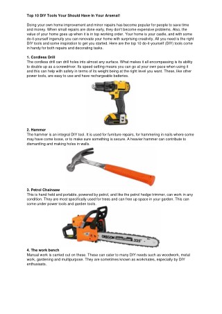 Top 10 DIY Tools Your Should Have In Your Arsenal!