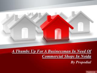 A Thumbs Up for a Businessman in Need of Commercial Shops in Noida