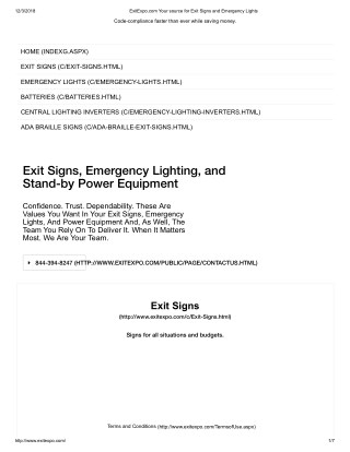 Exit Signs, Emergency Lighting, and Stand-by Power Equipment