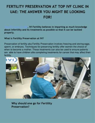 Fertility Clinic UAE