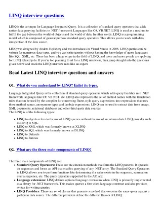LINQ interview questions-PDF