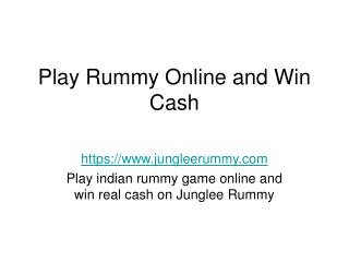 Play Rummy Online and Win Cash