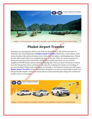 Phuket Airport Transfers