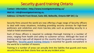 Security guard training Ontario