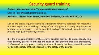 Security guard training