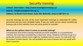 Security Training Courses - Important for an Effective Security Occupation