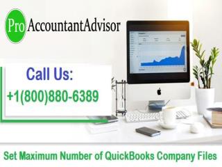 How to Set Maximum Number of QuickBooks Company Files