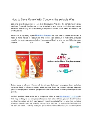 How to Save Money With Coupons the suitable Way