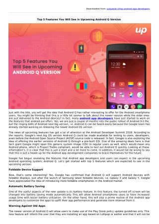 Android Q Version is expected To Bring Some Awesome Features