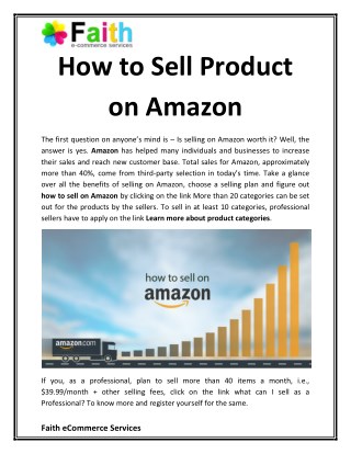 How to Sell Product on Amazon