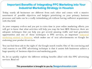 Important Benefits of Integrating PPC Marketing into Your Industrial Marketing Strategy in Houston