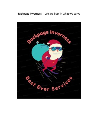 Backpage Inverness: - We are best in what we serve