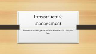 Infrastructure management services and solutions | ampcus inc.